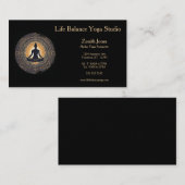 Gouden en Zwarte Yoga Studio Instructeur Visitekaartje (Voorkant / Achterkant)