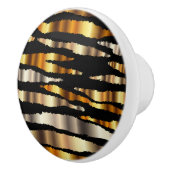 gouden en zwarte zebrastripes keramische knop (Rechts)