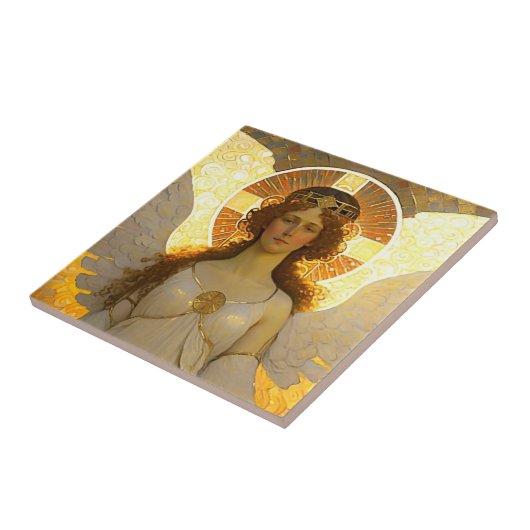 Gouden Engel Geest van de Avond   Tegeltje (Zijkant)