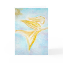 Gouden Engel in Vlucht – Turquoise Lucht Groet