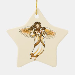 Gouden Engel Keramisch Ornament