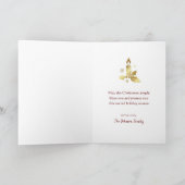  gouden engel kerst zegeningen rood feestdagen kaart (Binnen)