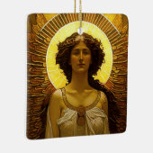 Gouden Engel Lichtende Boodschapper van het Licht  Keramisch Ornament (Rechts)