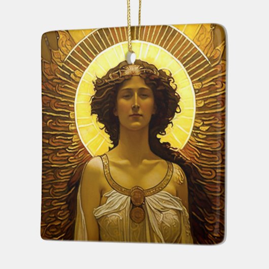 Gouden Engel Lichtende Boodschapper van het Licht  Keramisch Ornament (Links)