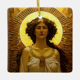 Gouden Engel Lichtende Boodschapper van Licht Keramisch Ornament