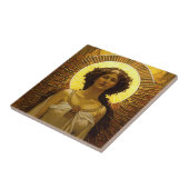 Gouden Engel Lichtende Boodschapper van Licht Tegeltje (Zijkant)