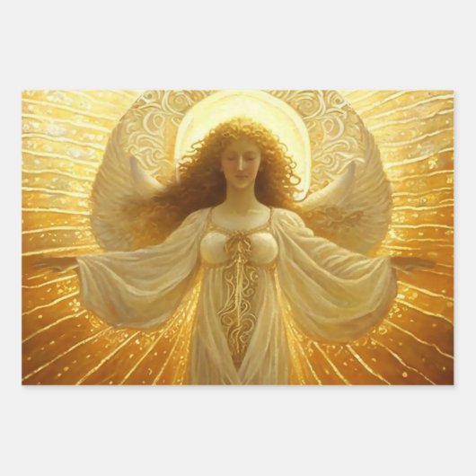 Gouden Engel Ontwaakt van Kennis Inpakpapier Vel (Voorkant 3)