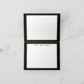 Gouden engel op zwarte vredesvakantiewenskaart feestdagen kaart (Binnen)