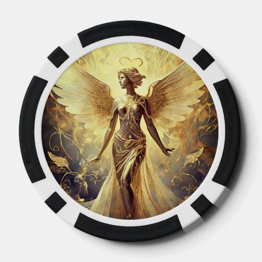 Gouden engel pokerfiches poker chips (Achterkant)