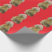 Gouden engel rood inpakpapier (Hoek)