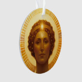Gouden engel schijnt bij zonsondergang ornament (voorkant)
