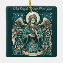 Gouden Engel van Vrede Keramisch Ornament