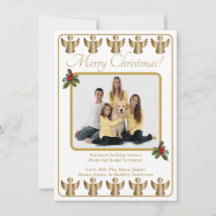 Gouden engelen Kerst foto vakantiewenskaart