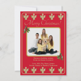 Gouden engelen kerstfoto feestdagenkaart