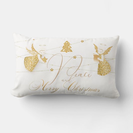 Gouden engelen lenden-/accentkussen kussen (Voorkant)