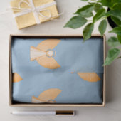 Gouden Engelen Modern Blauw Kerstmis Tissuepapier (Geschenk)