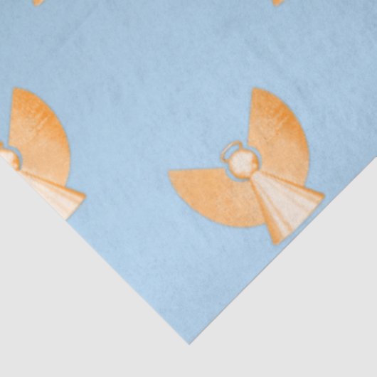 Gouden Engelen Modern Blauw Kerstmis Tissuepapier (Detail)