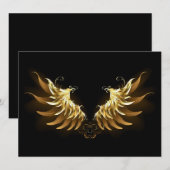 Gouden engelenvleugels op een zwarte achtergrond aankondiging (Voorkant / Achterkant)
