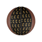 Gouden engelenvleugels op een zwarte achtergrond basketbal (Verticaal)