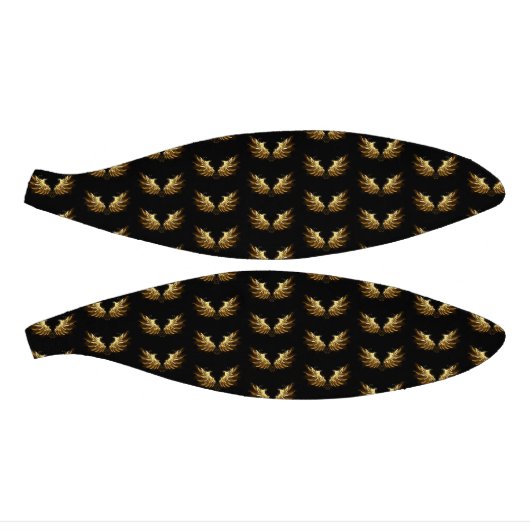 Gouden engelenvleugels op een zwarte achtergrond basketbal (Panelen)