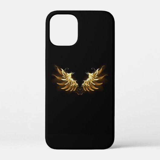 Gouden engelenvleugels op een zwarte achtergrond Case-Mate iPhone case (Achterkant)