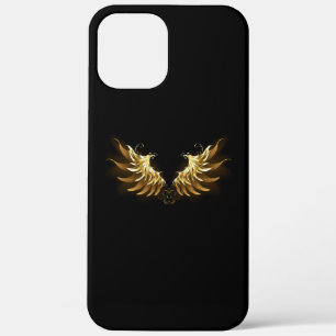 Gouden engelenvleugels op een zwarte achtergrond Case-Mate iPhone case