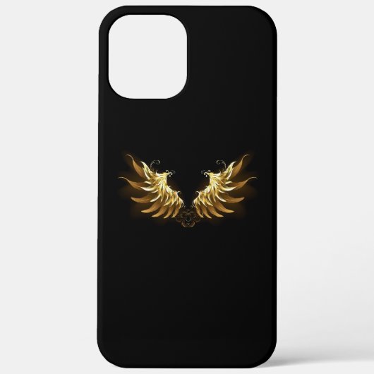 Gouden engelenvleugels op een zwarte achtergrond Case-Mate iPhone case (Achterkant)