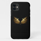 Gouden engelenvleugels op een zwarte achtergrond Case-Mate iPhone case (Achterkant)