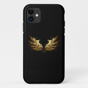 Gouden engelenvleugels op een zwarte achtergrond Case-Mate iPhone case