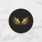 Gouden engelenvleugels op een zwarte achtergrond confetti (Kleine voorkant)