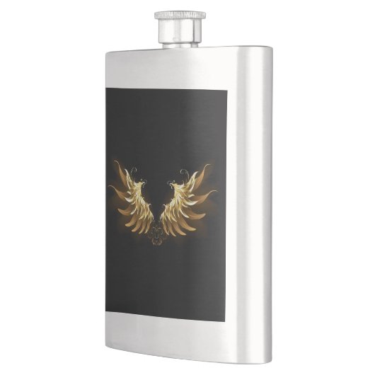 Gouden engelenvleugels op een zwarte achtergrond flacon (Links)