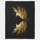 Gouden engelenvleugels op een zwarte achtergrond fleece deken (Voorkant)
