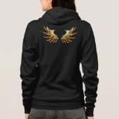 Gouden engelenvleugels op een zwarte achtergrond hoodie (Achterkant)