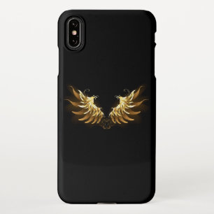 Gouden engelenvleugels op een zwarte achtergrond iPhone XS max hoesje
