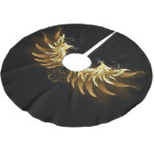 Gouden engelenvleugels op een zwarte achtergrond kerstboom rok (Gekanteld)