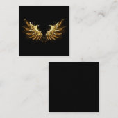 Gouden engelenvleugels op een zwarte achtergrond kortingskaartje (Voorkant / Achterkant)
