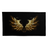 Gouden engelenvleugels op een zwarte achtergrond kussensloop (Achterkant-Rechts)