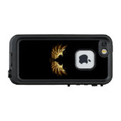 Gouden engelenvleugels op een zwarte achtergrond LifeProof iPhone hoesje (Achterkant (horizontaal))