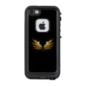 Gouden engelenvleugels op een zwarte achtergrond LifeProof iPhone hoesje (Achterkant)