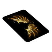 Gouden engelenvleugels op een zwarte achtergrond magneet (Rechterzijde)