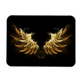 Gouden engelenvleugels op een zwarte achtergrond magneet (Horizontaal)