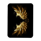 Gouden engelenvleugels op een zwarte achtergrond magneet (Verticaal)