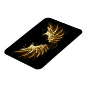 Gouden engelenvleugels op een zwarte achtergrond magneet (Linkerzijde)