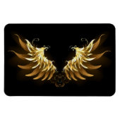 Gouden engelenvleugels op een zwarte achtergrond magneet (Horizontaal)