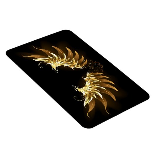 Gouden engelenvleugels op een zwarte achtergrond magneet (Rechterzijde)