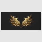 Gouden engelenvleugels op een zwarte achtergrond magnetische uitnodiging (Voorkant)
