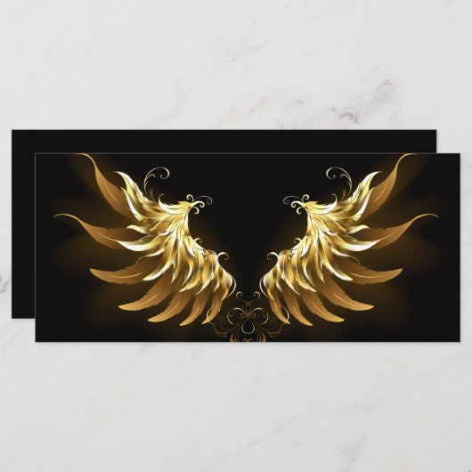 Gouden engelenvleugels op een zwarte achtergrond menu (Voorkant / Achterkant)