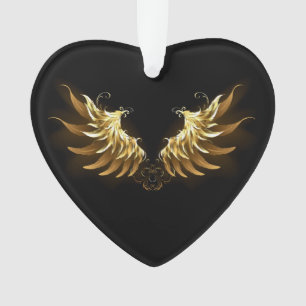 Gouden engelenvleugels op een zwarte achtergrond ornament