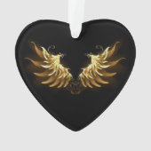 Gouden engelenvleugels op een zwarte achtergrond ornament (achterkant)