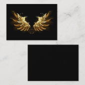 Gouden engelenvleugels op een zwarte achtergrond plaatskaartje (Voorkant / Achterkant)